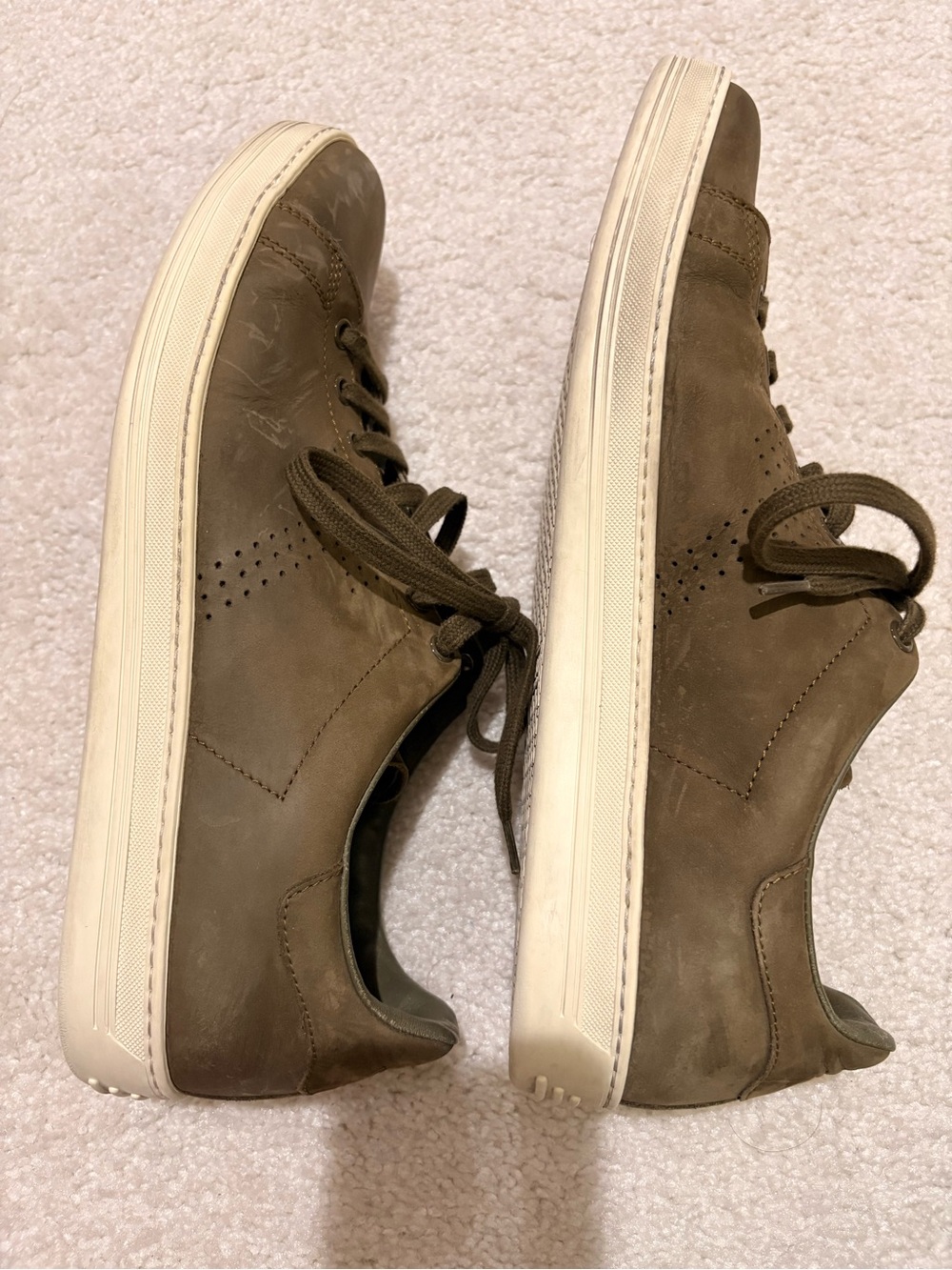 Tom Ford Men's Olive/Tan Suede Lace-Up Sneakers - Picture 4 of 7
